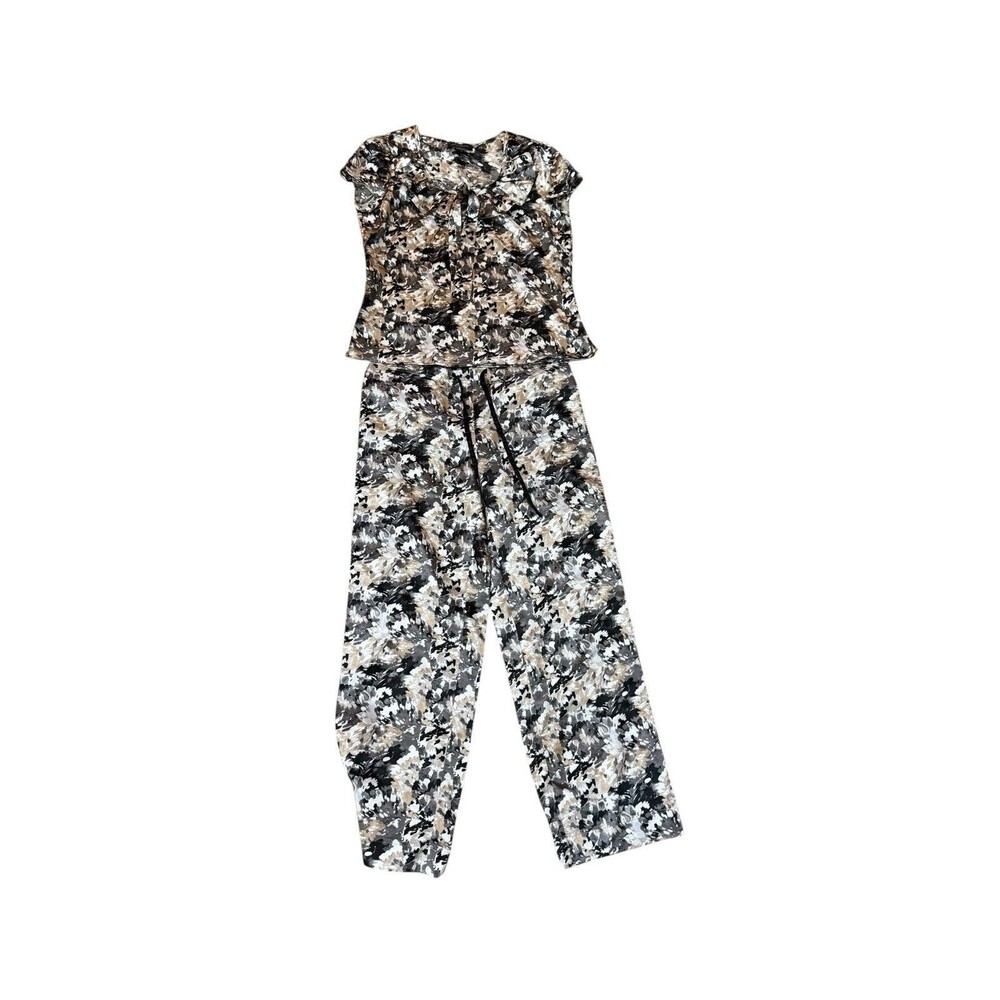 Chanteuse Pajama Set Size M Cream Black Tan